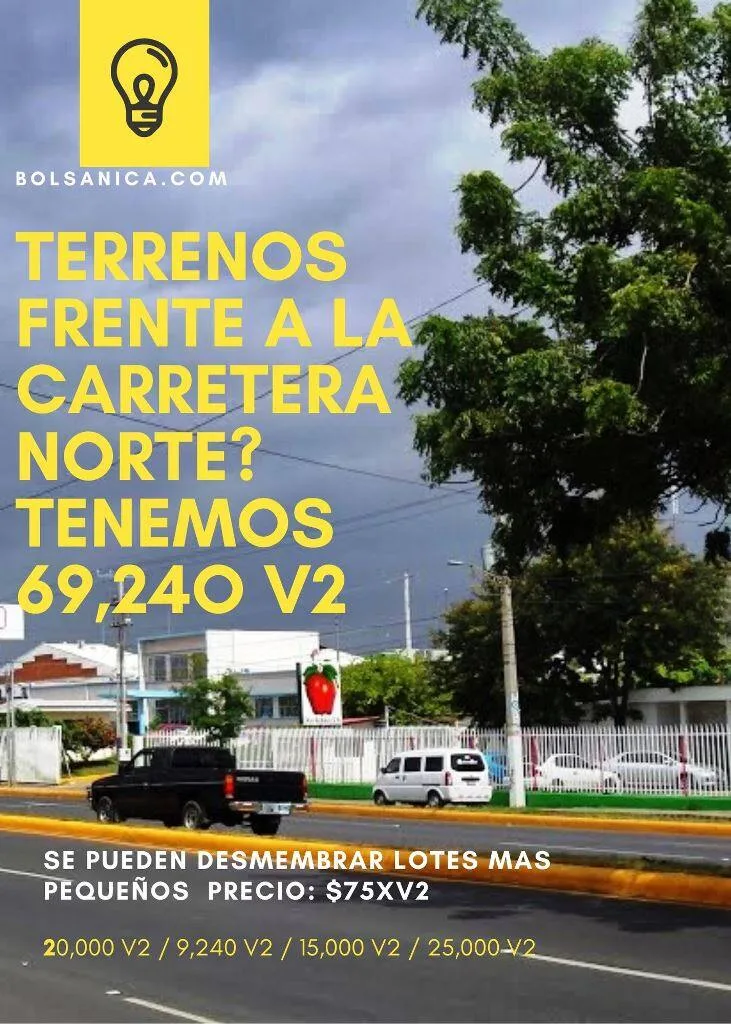 Venta de Terreno en Carretera Norte, Managua
